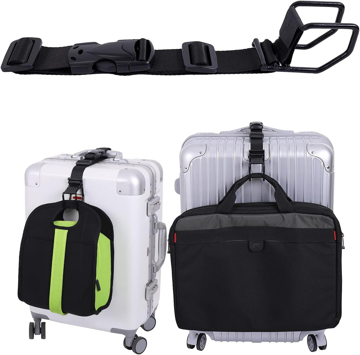 Vigorport Luggage Hook Strap, J Hook for Add A Bag Luggage Travel Essential