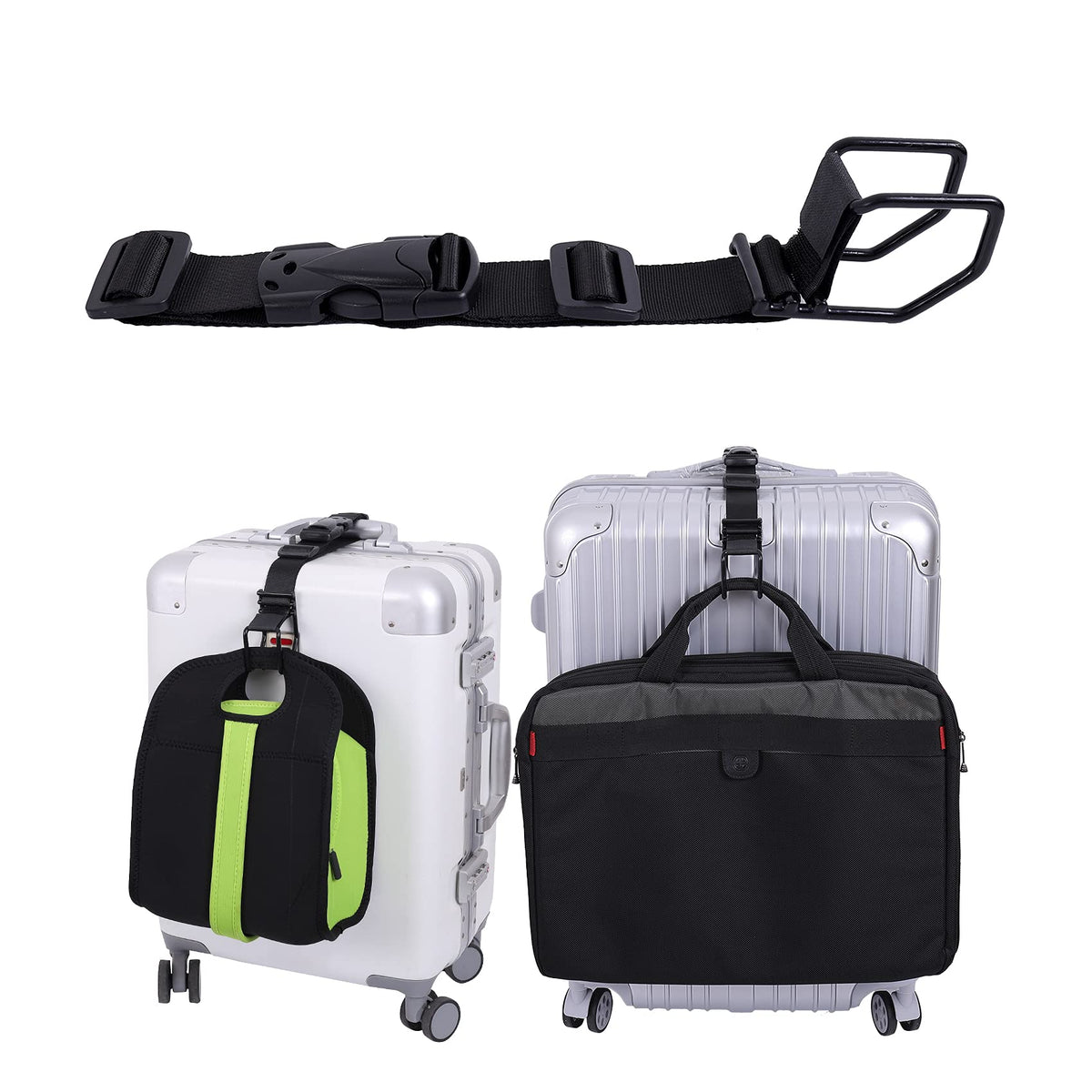 Vigorport Luggage Hook Strap, J Hook for Add A Bag Luggage Travel Essential