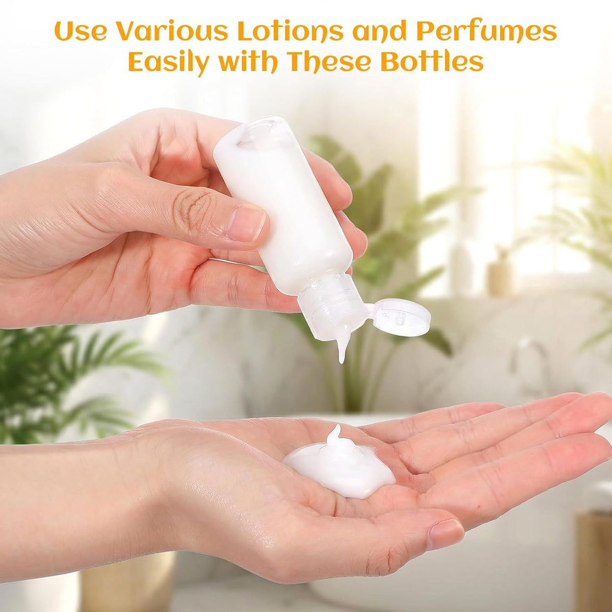 100 Pack 1 oz Travel Bottles, 30ml Clear Plastic Travel Size Containers with Flip Cap - Leak Proof Refillable Empty Bottles for Toiletries, Lotion & Cosmetics
