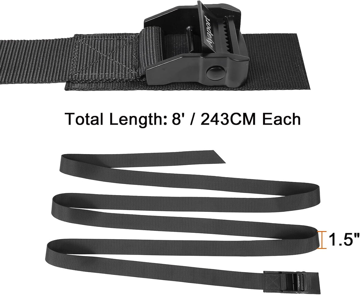 Ayaport Adjustable Lashing Straps with Buckles 1.5" x 8', 4 Pack