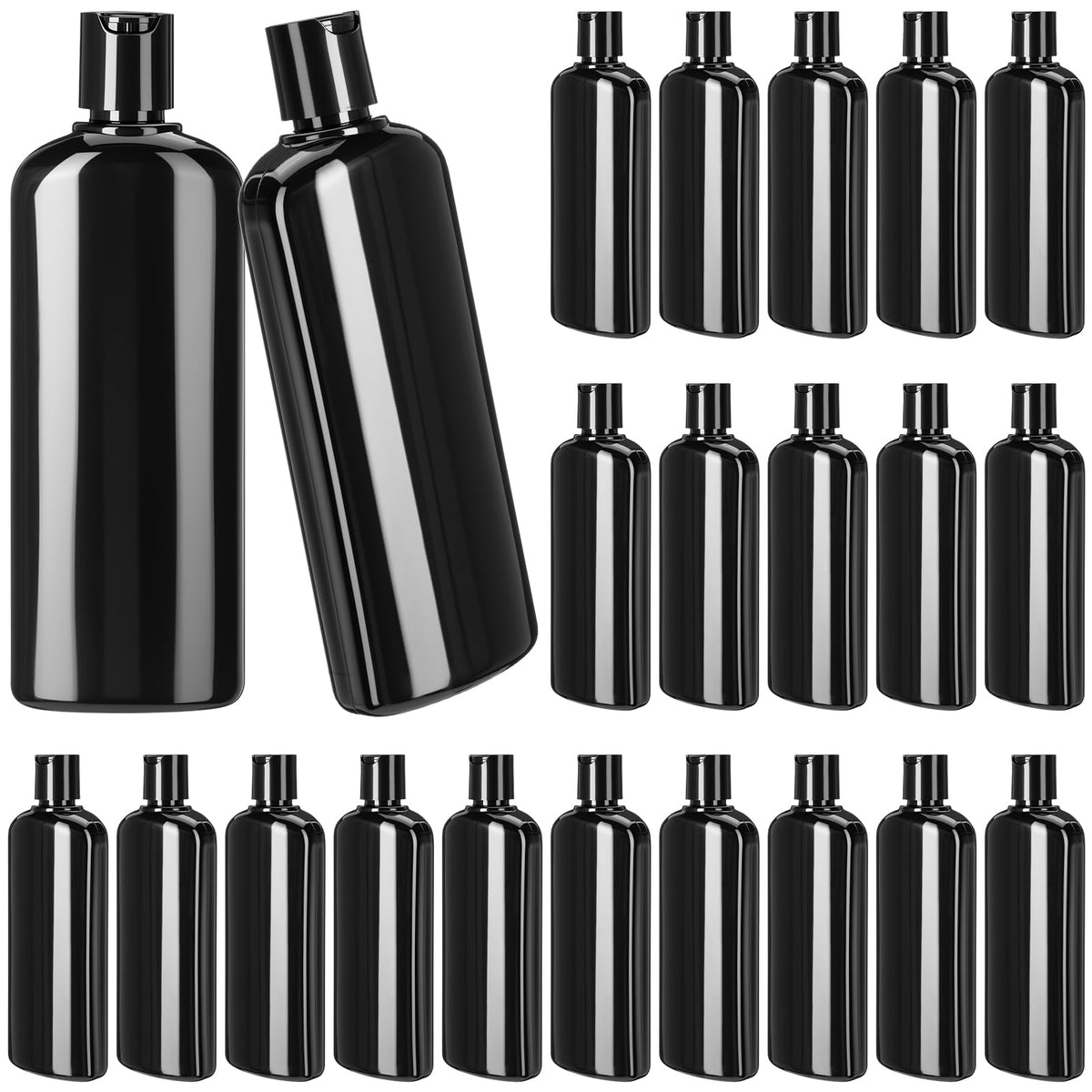 Domensi 24 Pcs Plastic Travel Bottles for Toiletries, 6.8oz, White