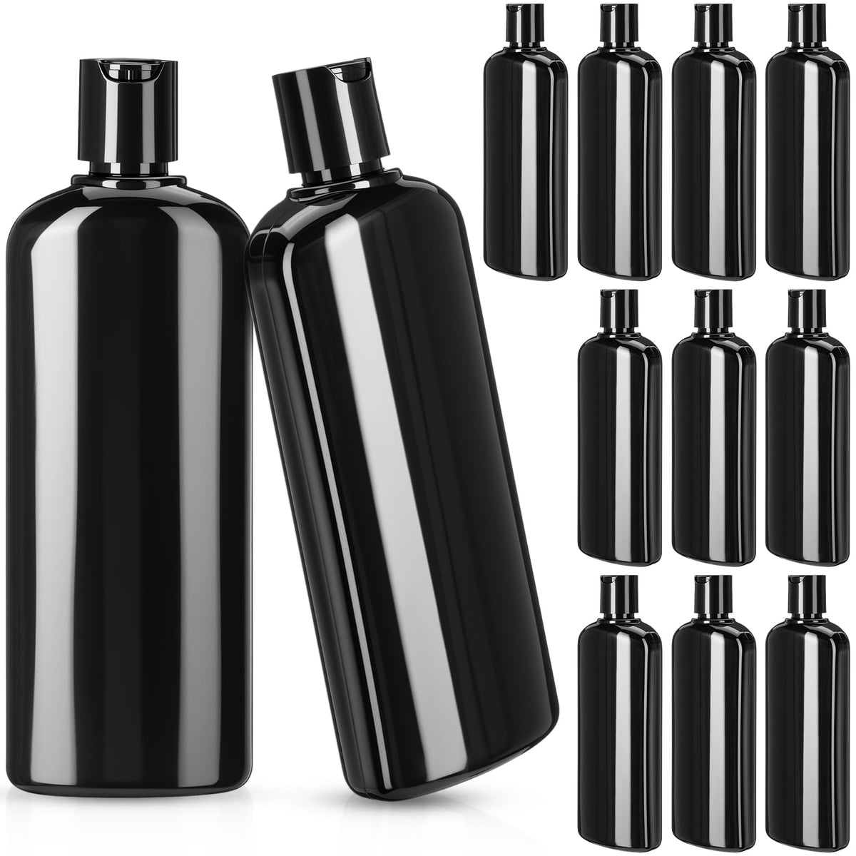 Domensi 24 Pcs Plastic Travel Bottles for Toiletries, 6.8oz, White