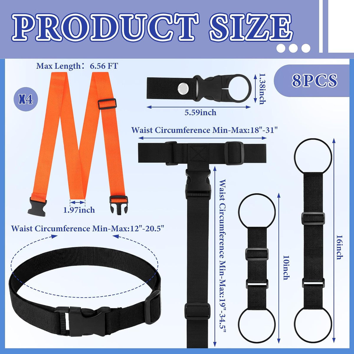Sadnyy Luggage Straps for Suitcases 8 Pack Chic Style