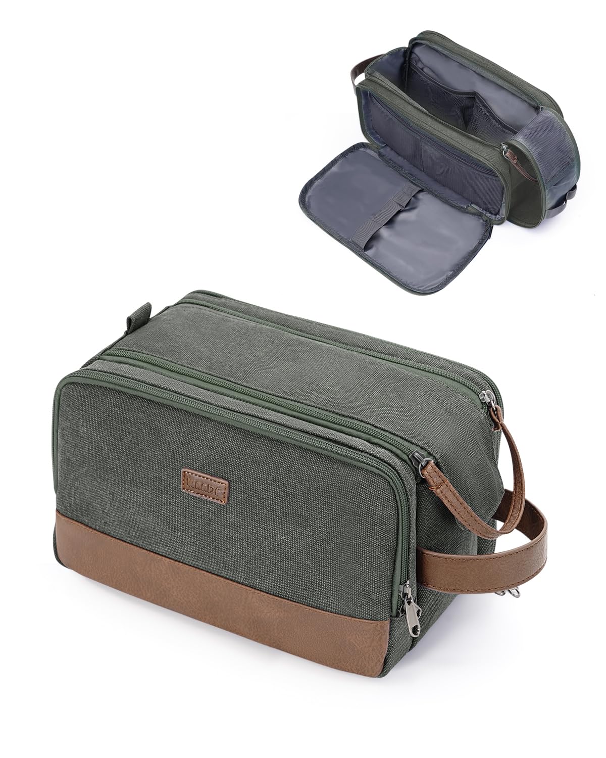 WANDF Travel Toiletry Bag for Men, Canvas Shaving Dopp Kit