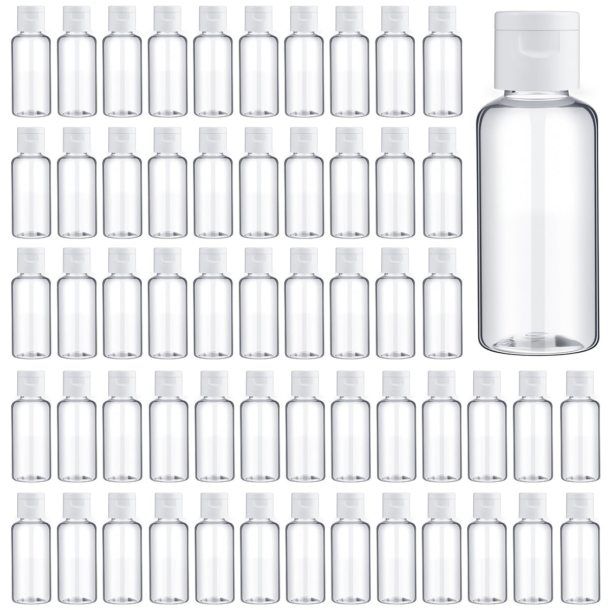 Mimorou 150 Pcs 2oz Travel Bottles Bulk Square Bottle for Toiletries