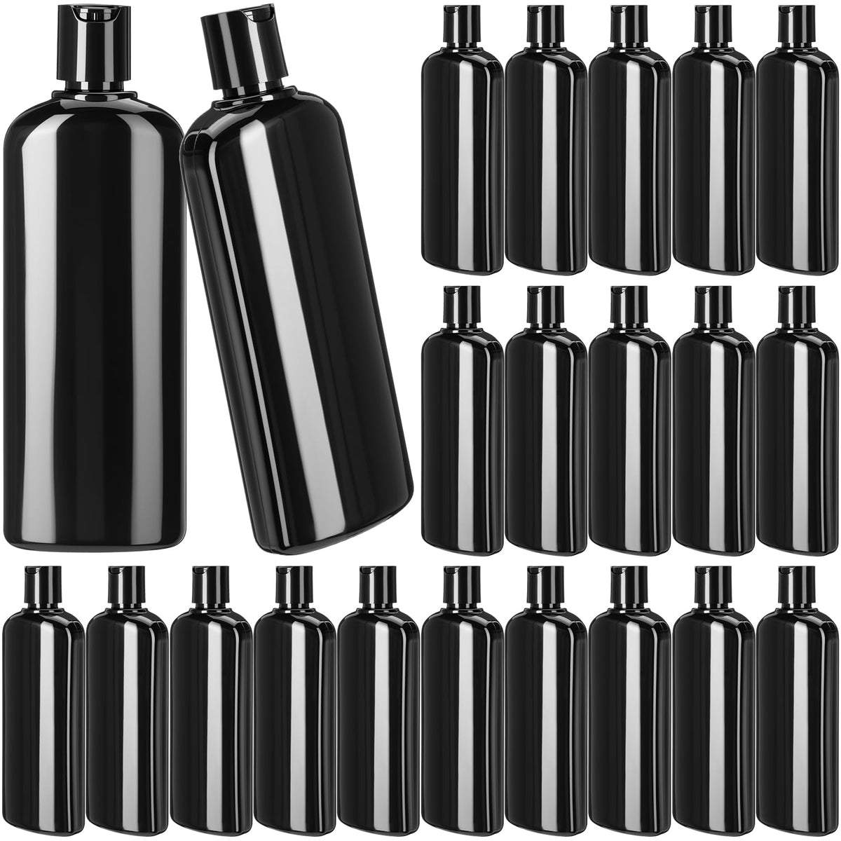 Domensi 24 Pcs Plastic Travel Bottles for Toiletries, 6.8oz, White