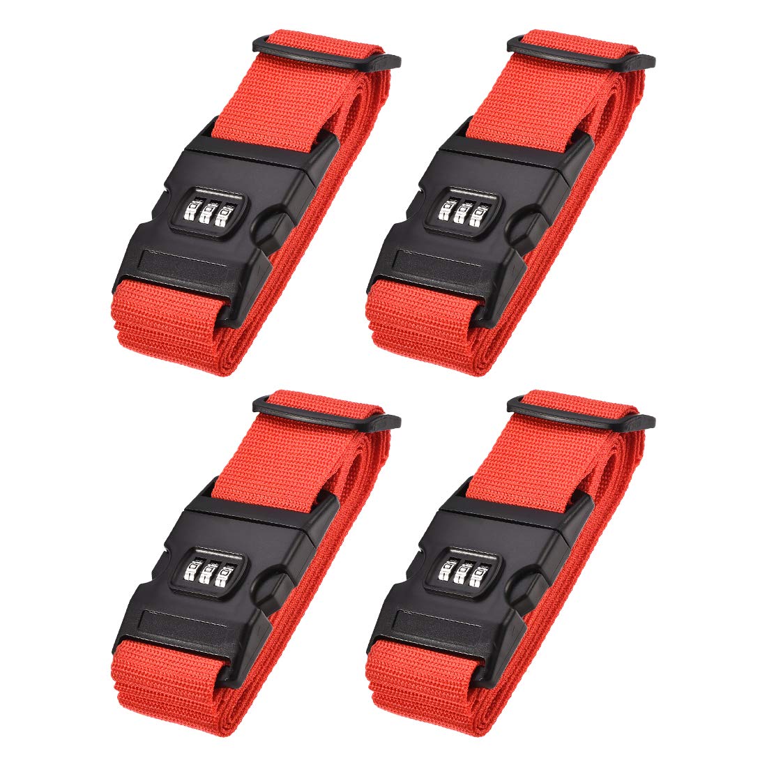 uxcell Luggage Straps Suitcase Belts with Buckle, Combination Lock, Adjustable Travel Packing Accessories
