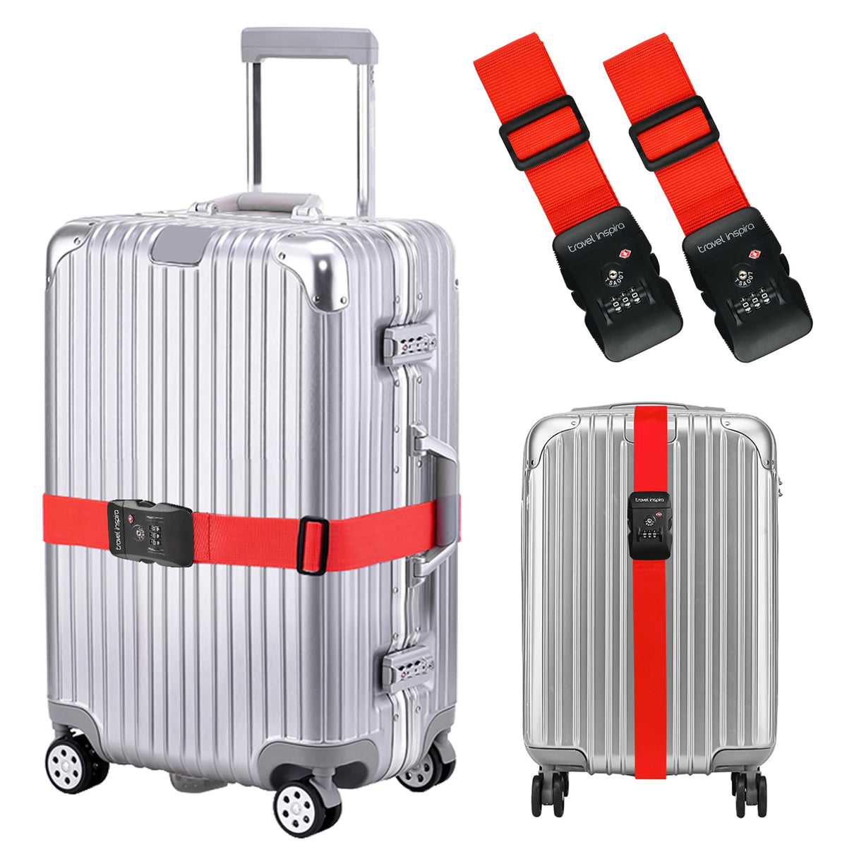 Travel Inspira Heavy Duty Luggage Straps with TSA Lock