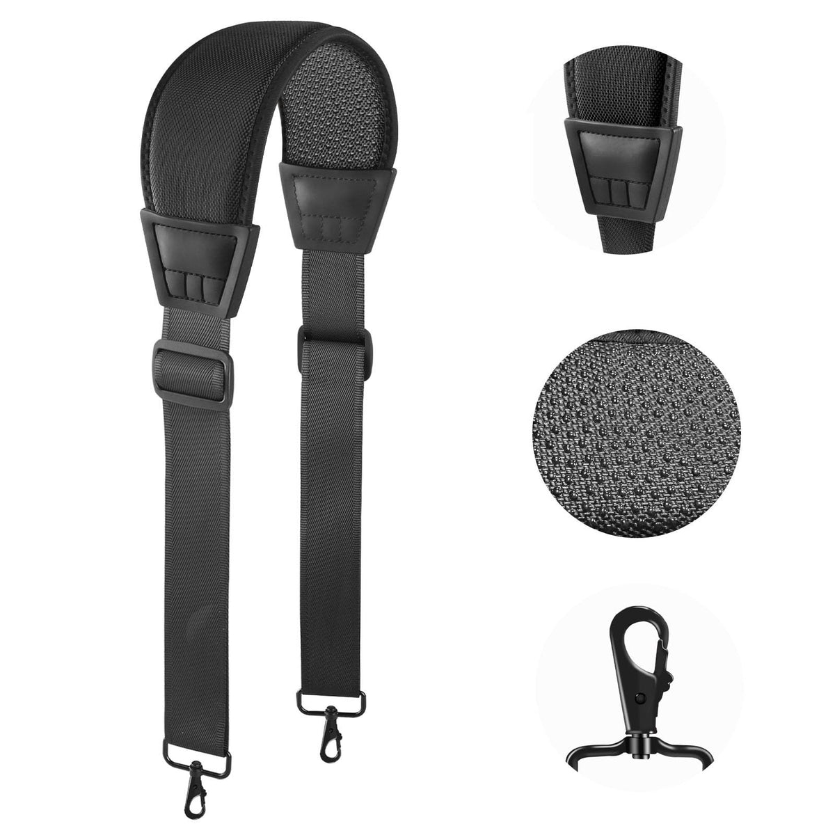 FIEIL 3D Air Cushion Ultra Comfortable Duffel Bag Strap,55" Universal Laptop Shoulder Strap, with Double Adjustable Buckles and Metal Hooksfor Briefcase Computer Messenger Bag (140CM Reduced Stress)