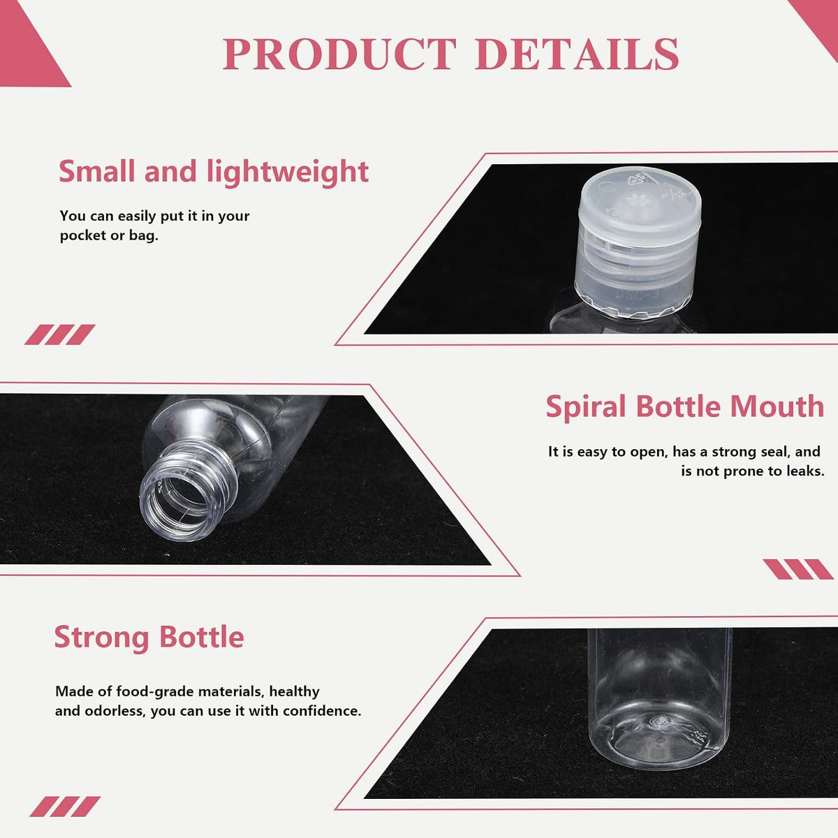 100 Pcs 1 OZ Travel Bottles with Flip Cap - 30 ml Clear Plastic Travel Size Containers, Portable Leak Proof Squeeze Bottles Refillable Empty Cosmetic Containers for Liquid Shampoo Lotion, Clear