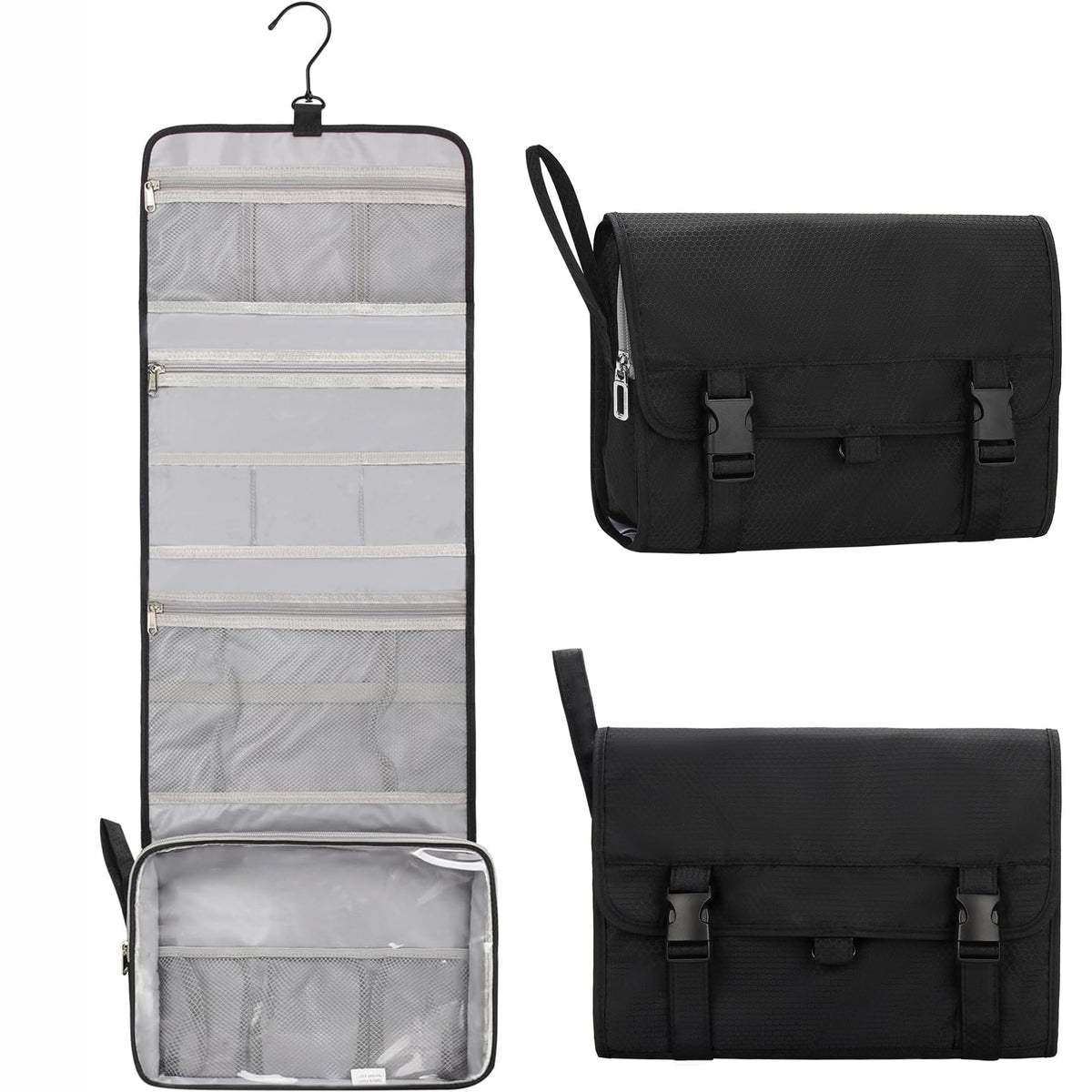 Relavel Hanging Toiletry Bag for Men Women, Water-Resistant Toiletries Bag