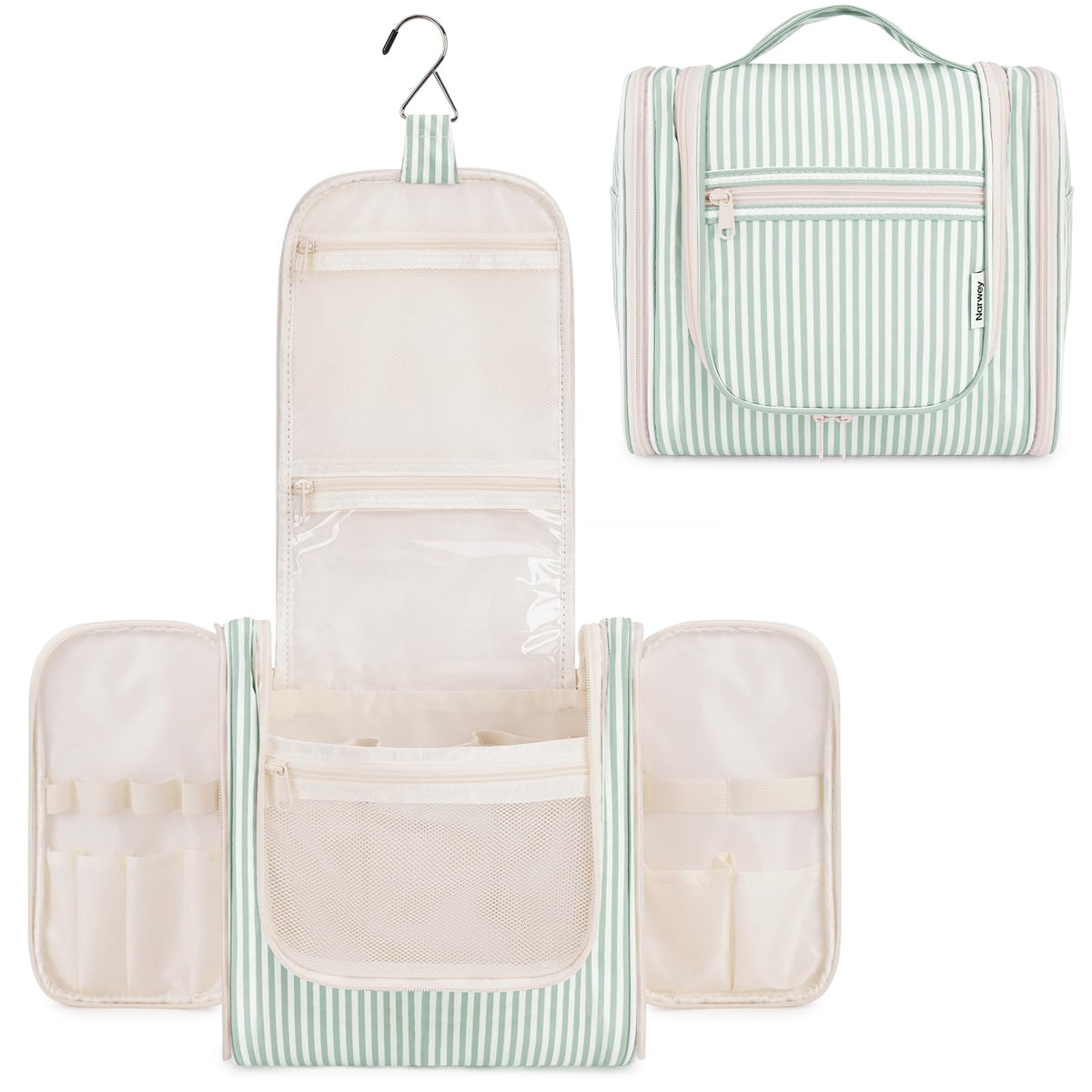 Narwey Hanging Travel Toiletry Bag for Women, Makeup Cosmetic Bag