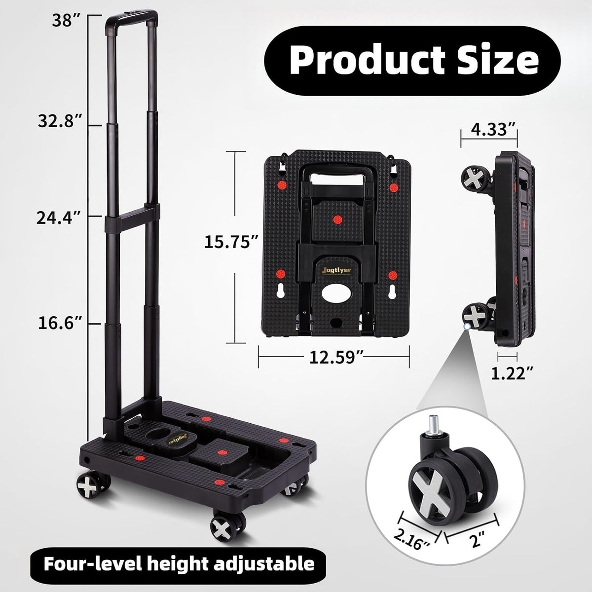 Portable Car Seat Dolly for Airport,Foldable Travel Hand Truck