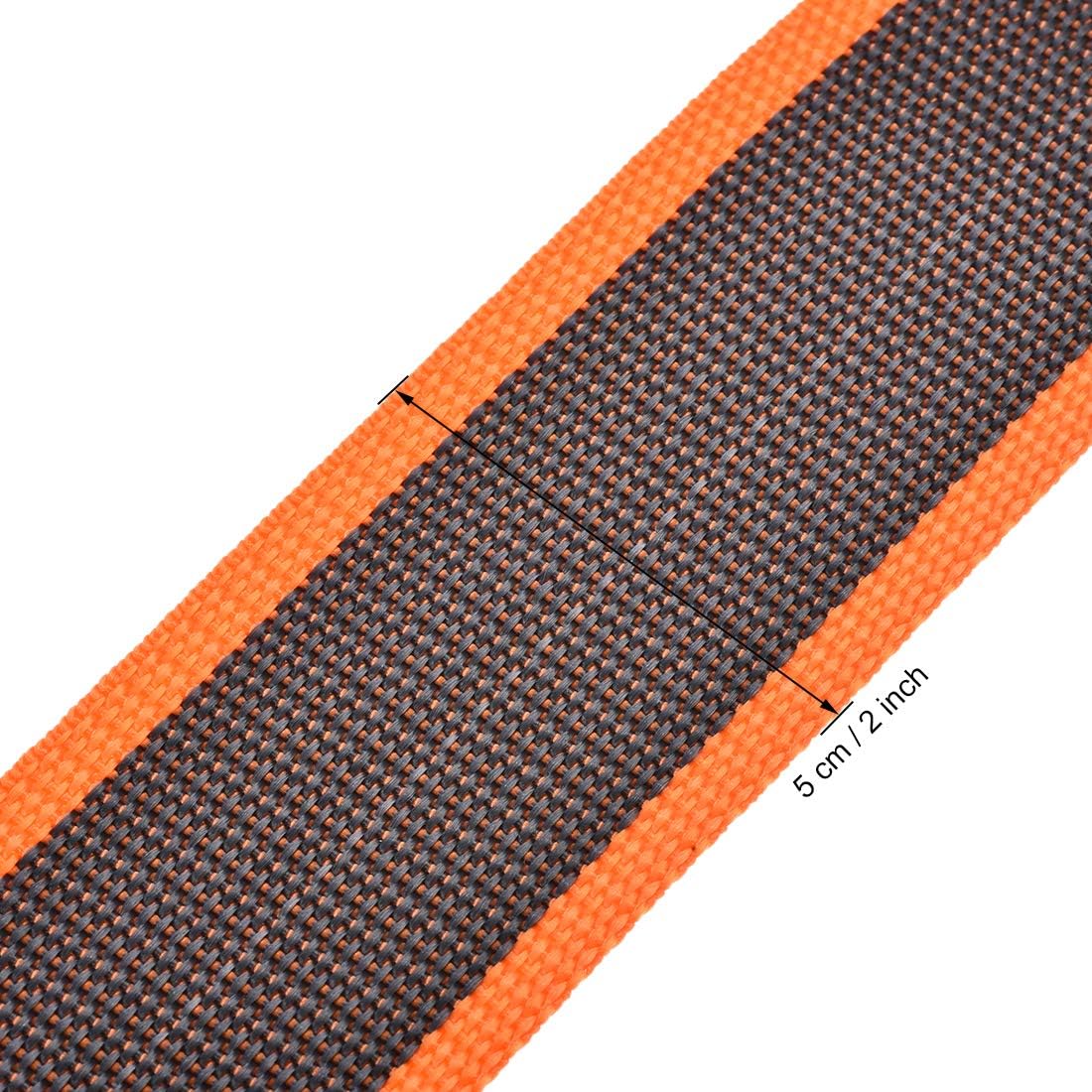 uxcell Luggage Straps Suitcase Belts with Buckle, Combination Lock, 2Mx5cm Adjustable PP Travel Bag Packing Accessories, Orange Gray 4Pcs