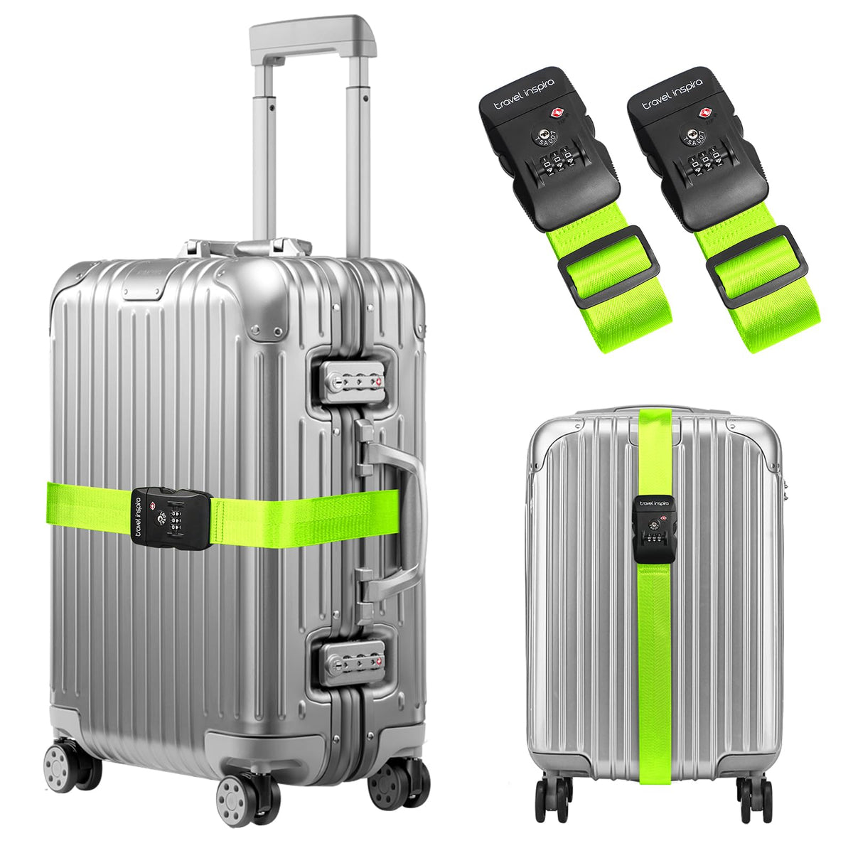 Travel Inspira Heavy Duty Luggage Straps with TSA Lock