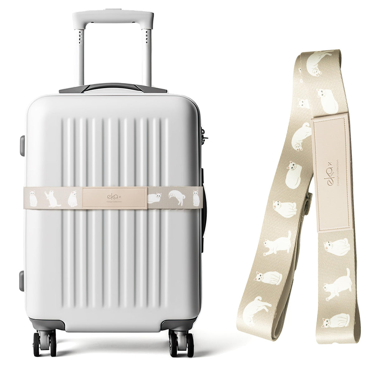 Luggage Straps for Suitcases, Adjustable Luggage Elastic Belt, Travel Essentials for Airport,Station,Vibrant Designs, Puppy