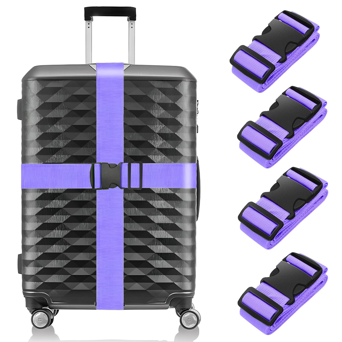 BILIONE Luggage Straps for Suitcases,79" Long Adjustable Luggage Belts