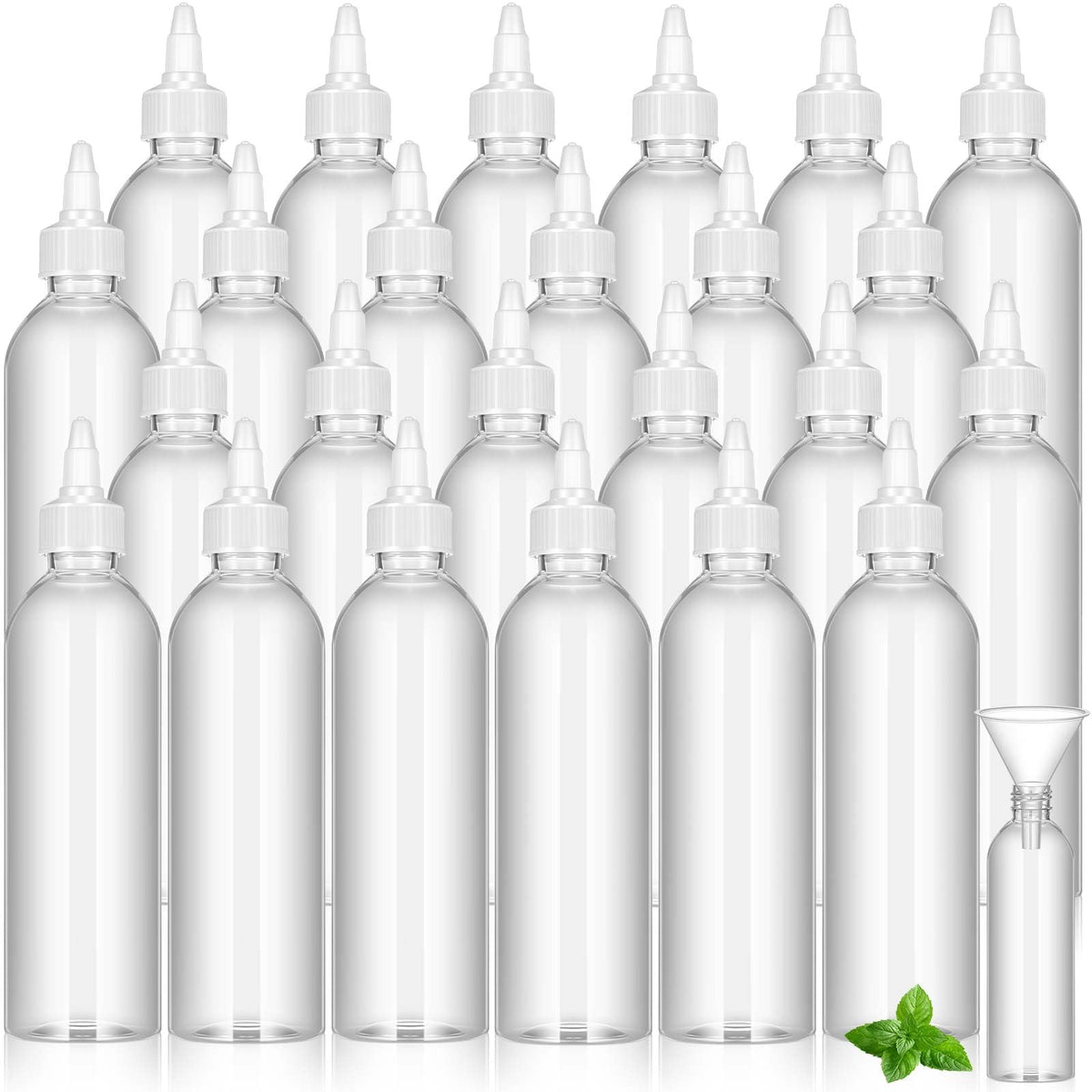 Barydat 24 Pcs 3 oz Squeeze Applicator Bottles for Hair Oiling, Amber