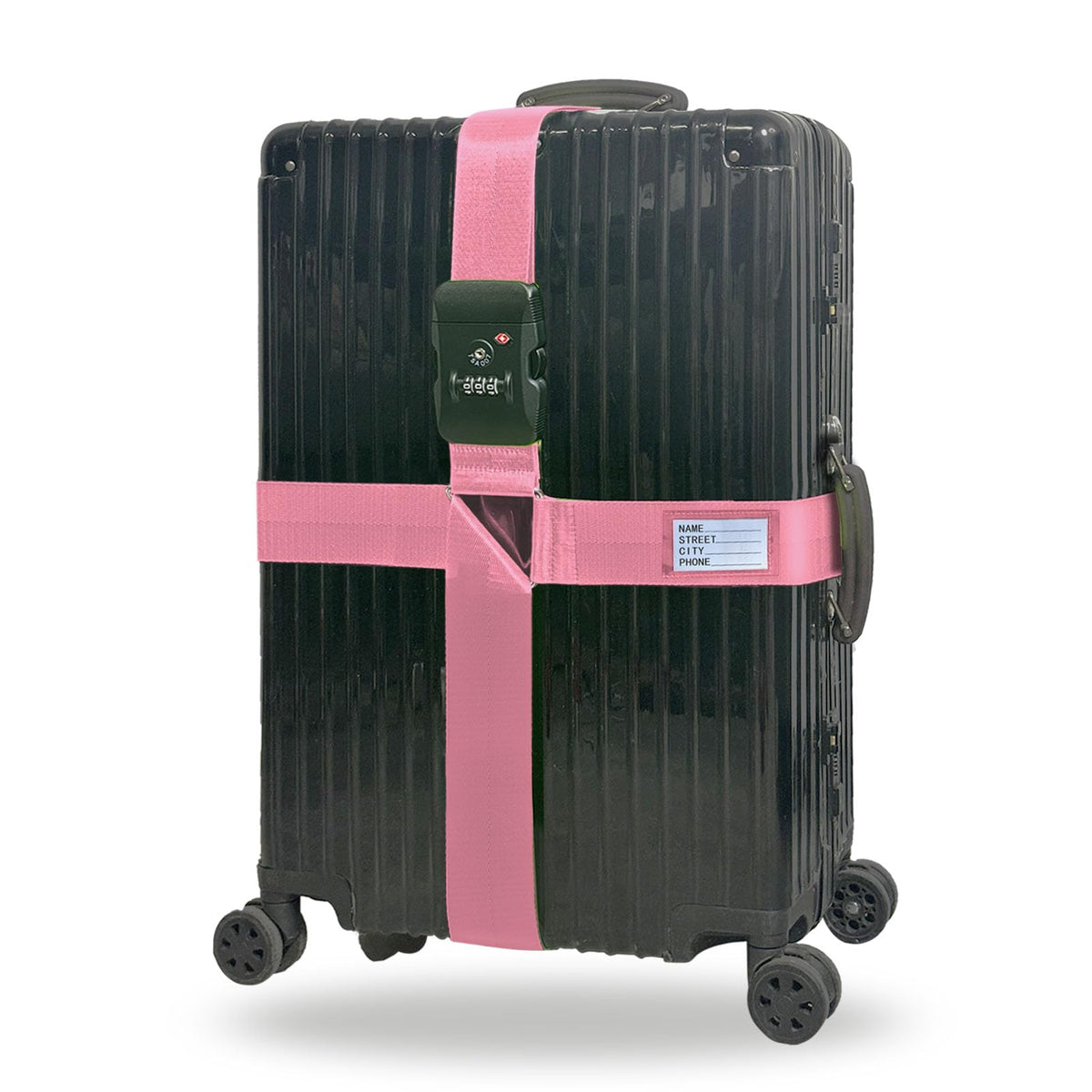 Luggage Straps TSA Approved with Lock,Suitcase Straps with Tags(Red 2 Pack)