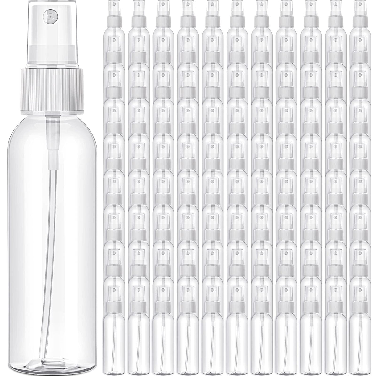 Nuogo 100 Pack 2 Oz Plastic Mini Travel Spray Bottles,Black