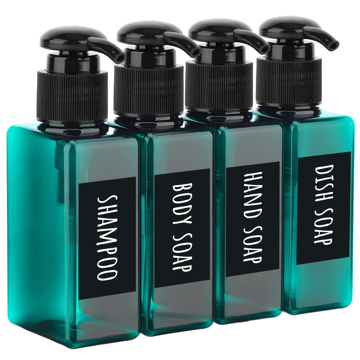 Segbeauty Shampoo Bottles, 3pcs 16.9oz Empty Refillable Pump Dispenser with Labels, 500ml Plastic Reusable Press Lotion Containers for Bathroom Hotel Liquid Soap Body Wash Hand Soap Conditioner Clear