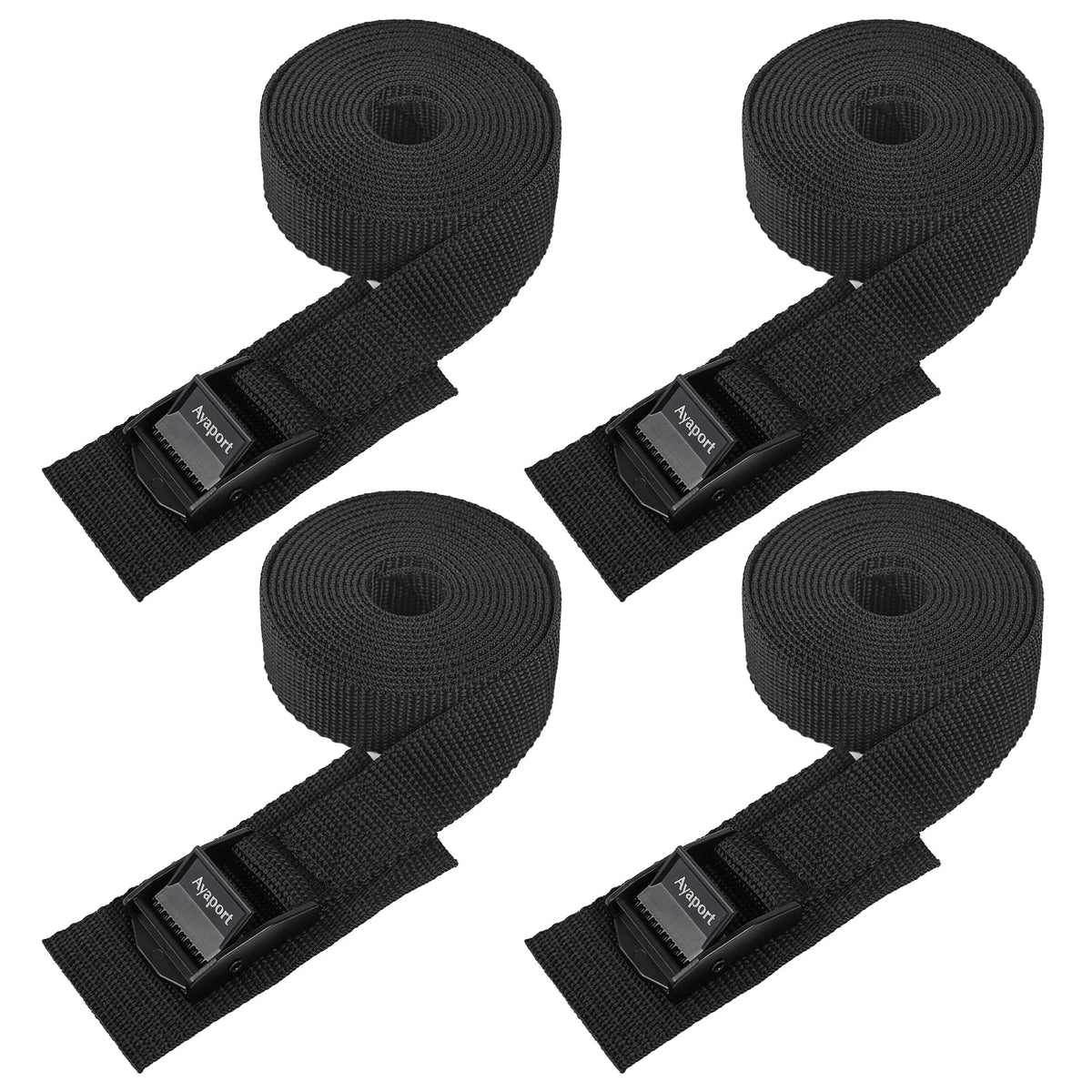 Ayaport Adjustable Lashing Straps with Buckles 1.5" x 8', 4 Pack