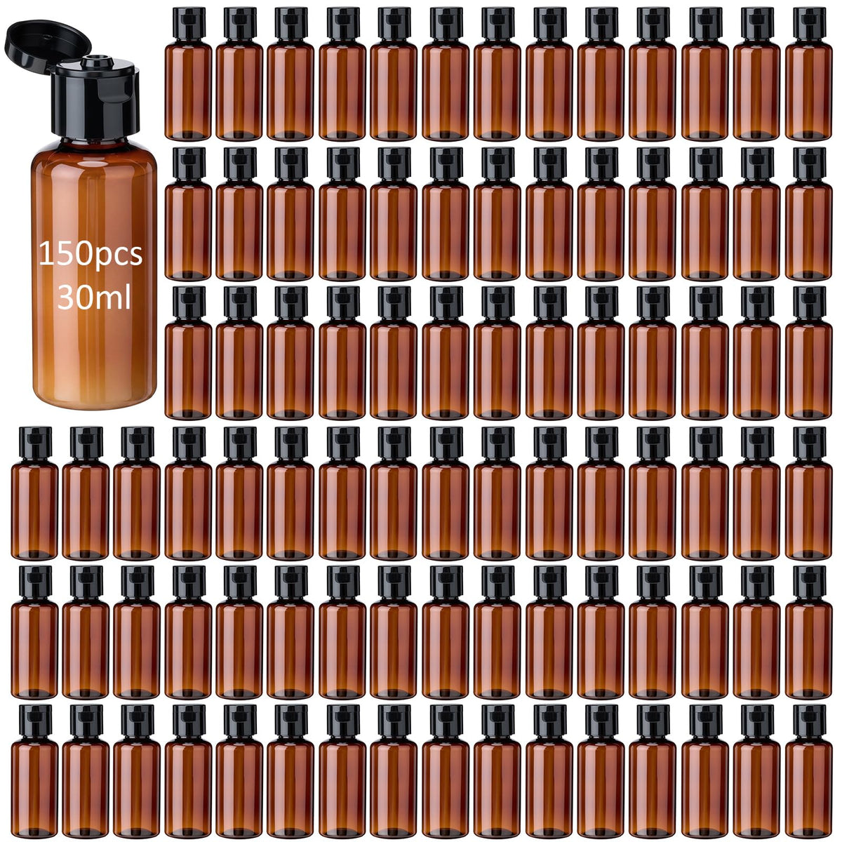 Mimorou 150 Pcs 2oz Travel Bottles Bulk Square Bottle for Toiletries