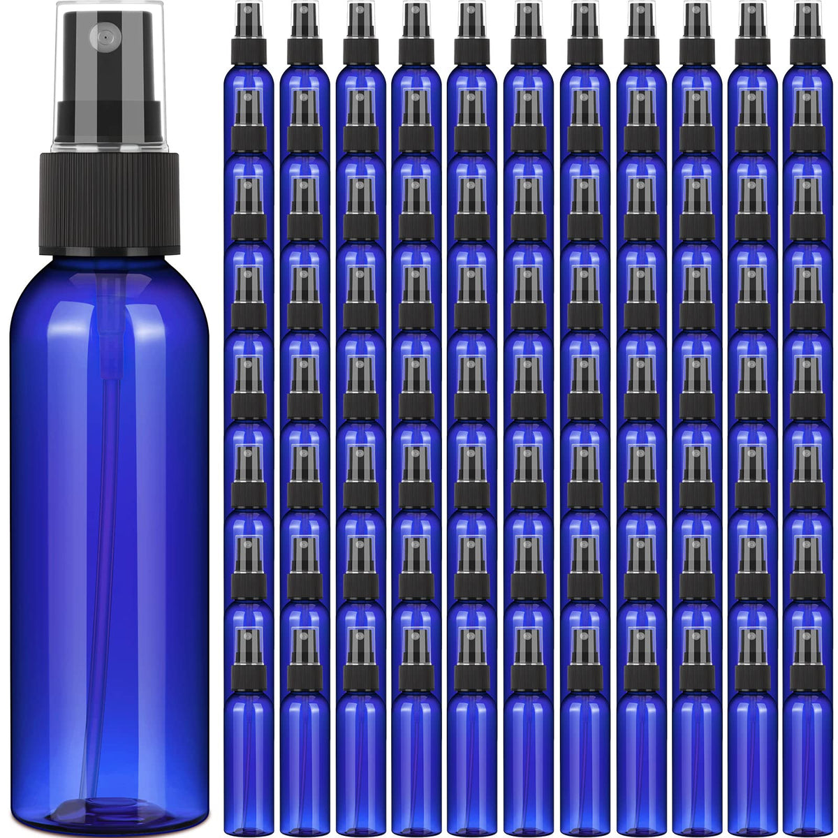 Nuogo 90 Pack 4 oz Plastic Mini Spray Bottles Refillable Travel Size, Amber