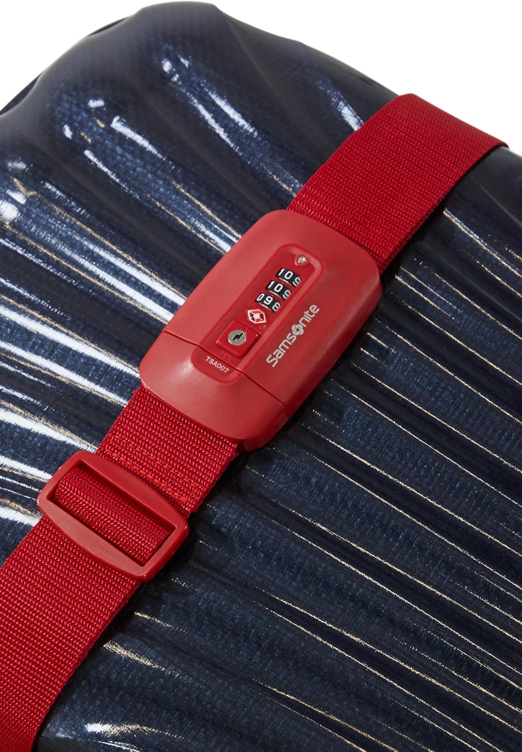 Samsonite - TSA Lock Luggage Strap, Red, 102 cm, Luggage strap with TSA lock
