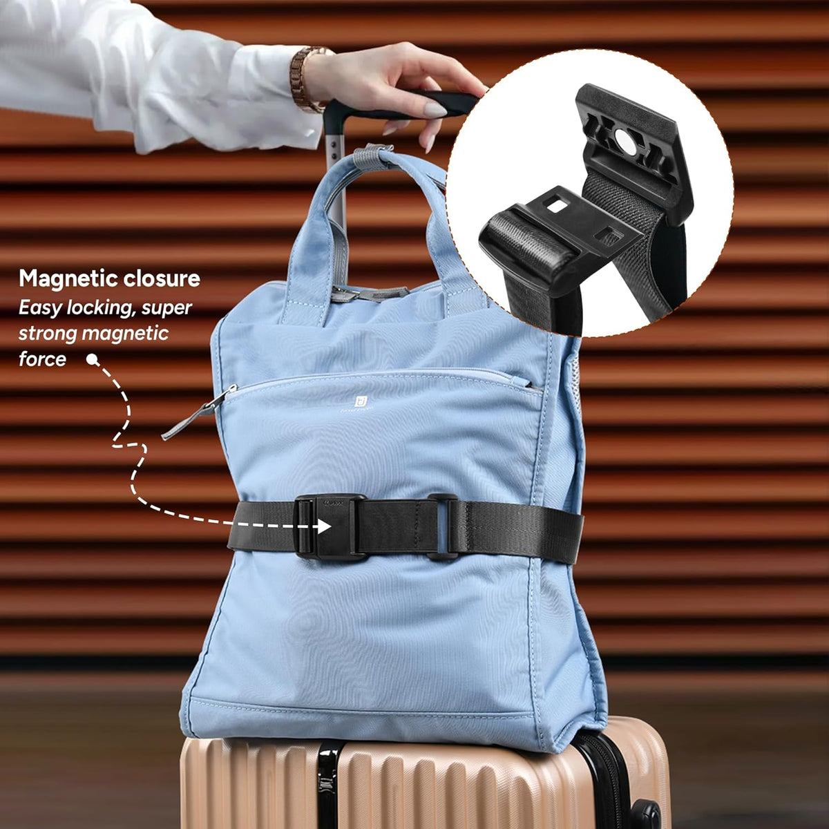 Travel Inspira Magnetic Quick Release Luggage Straps Black