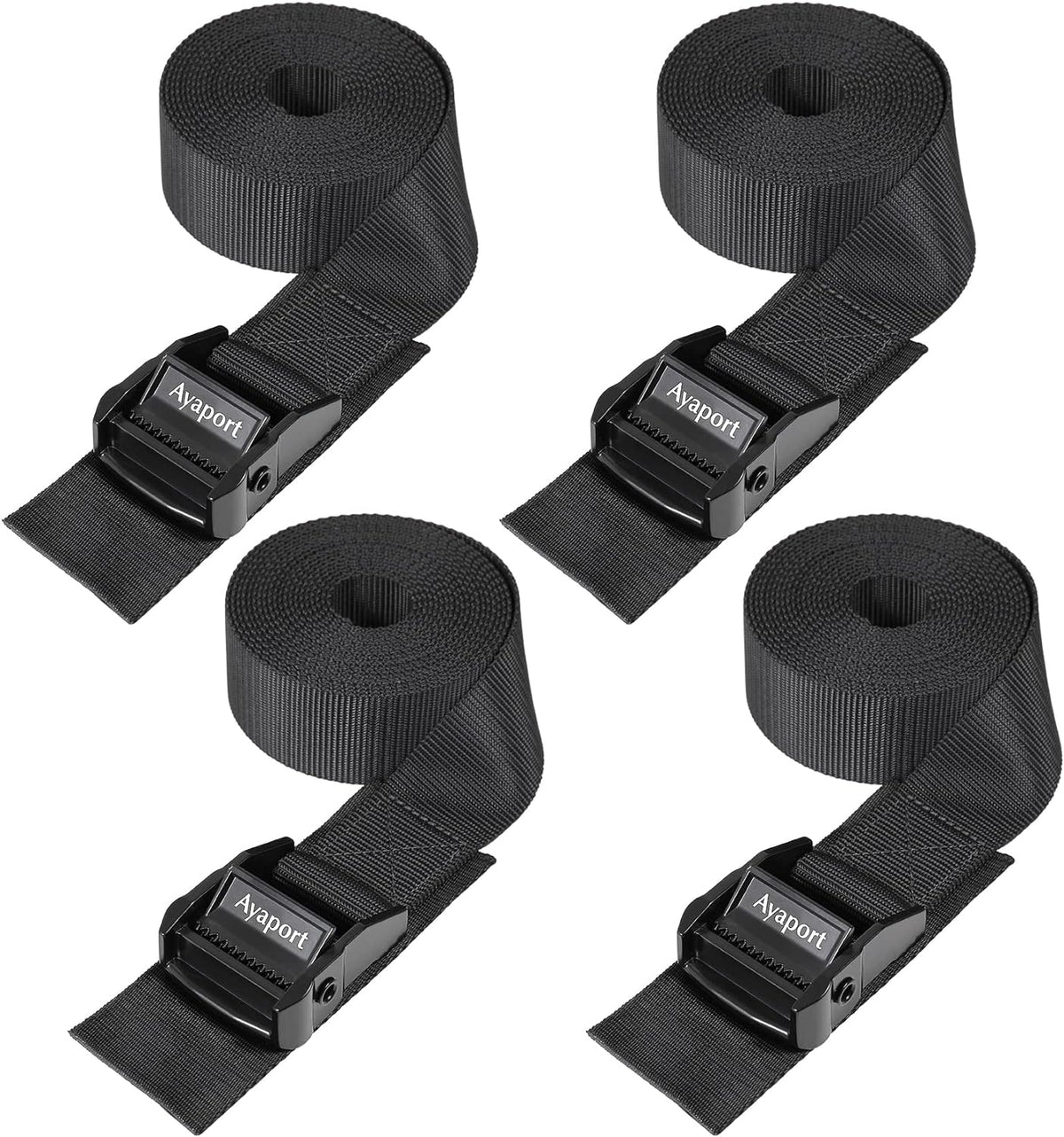 Ayaport Adjustable Lashing Straps with Buckles 1.5" x 8', 4 Pack