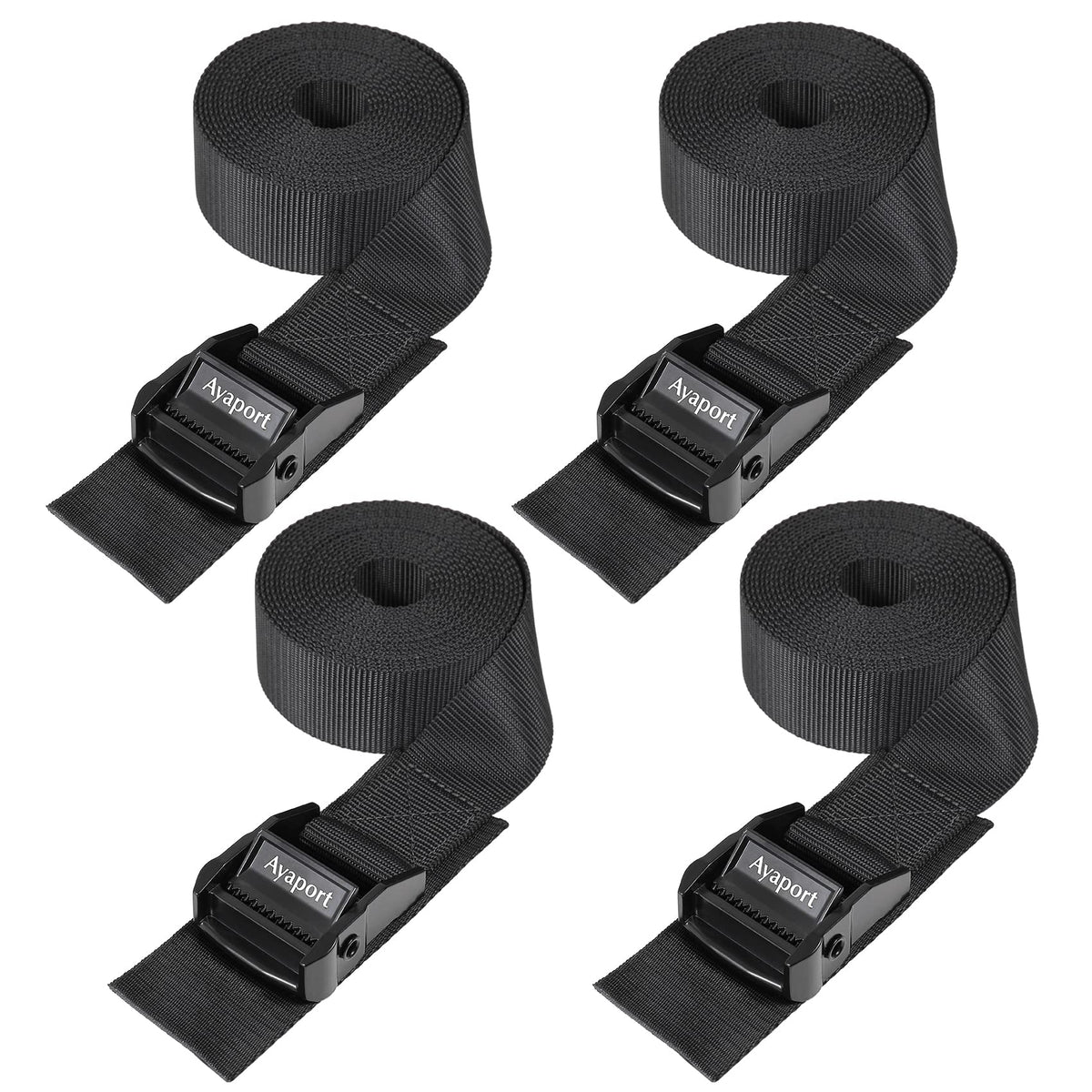 Ayaport Adjustable Lashing Straps with Buckles 1" x 6', 4 Pack
