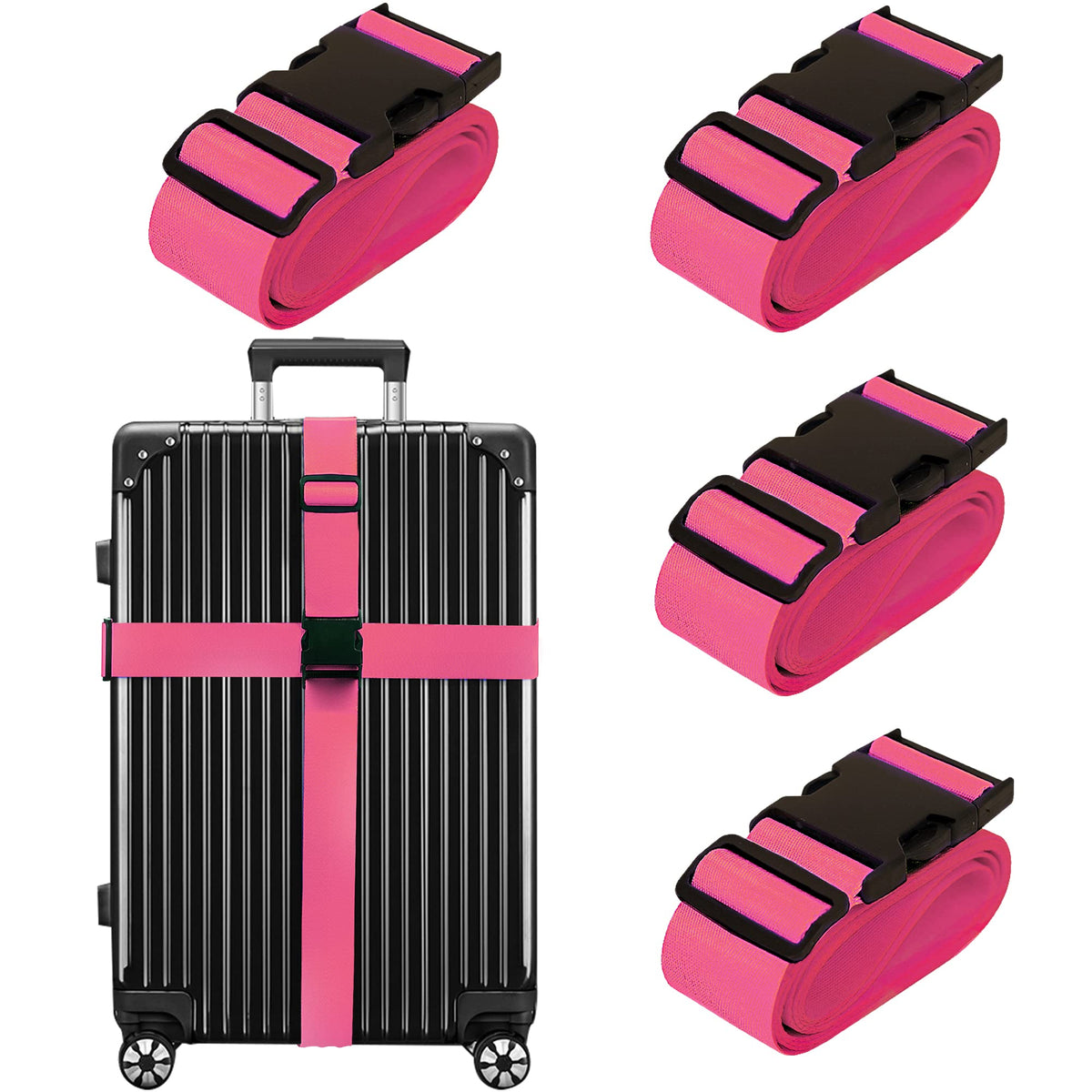 Chelmon Luggage Straps for Suitcases TSA Approved Travel Essentials 8 Pack