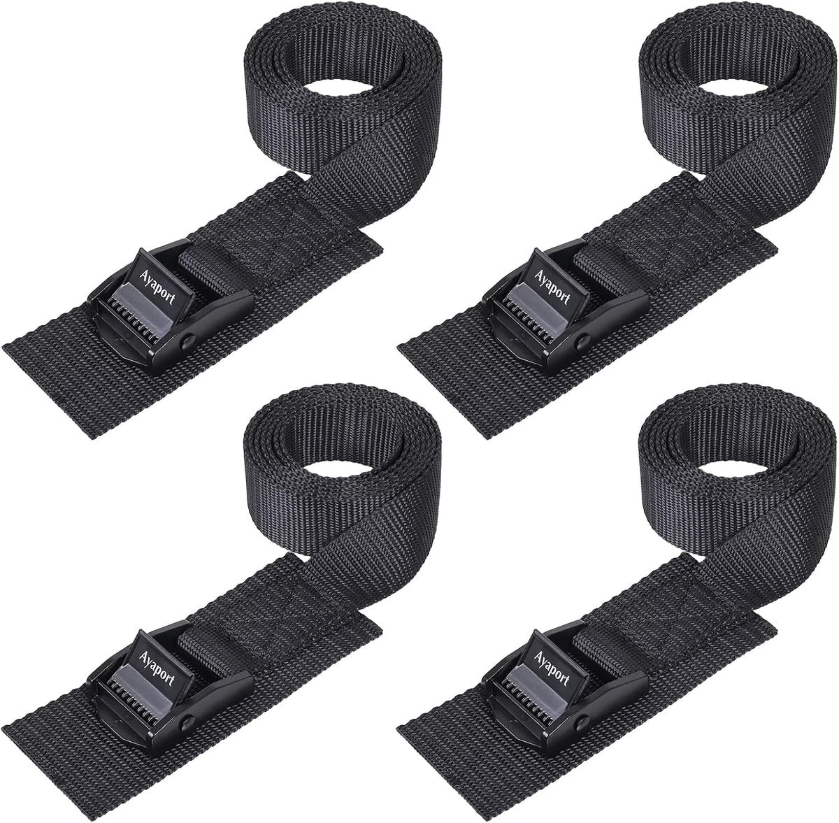 Ayaport Adjustable Lashing Straps with Buckles 1" x 6', 4 Pack