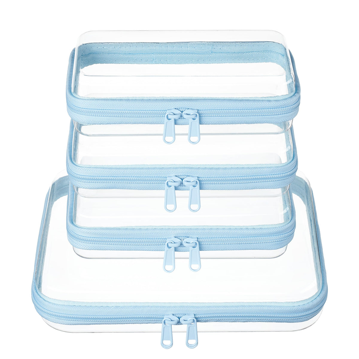 Clear Zipper Pouches, Hard Shell Zipper Case (M+3S)