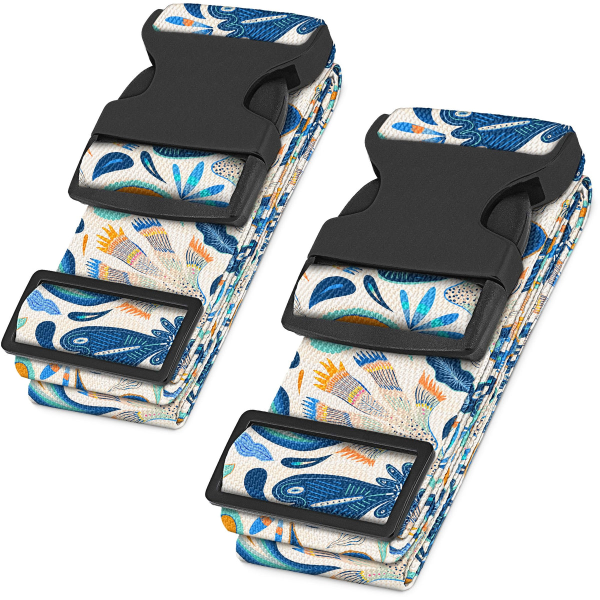 Hero Luggage Straps for Suitcases (2-Pack) Heavy-Duty Adjustable Luggage Belt with Duraflex Buckle & Built-in Luggage Tag – Checked Bag & Carry-on Travel Essentials