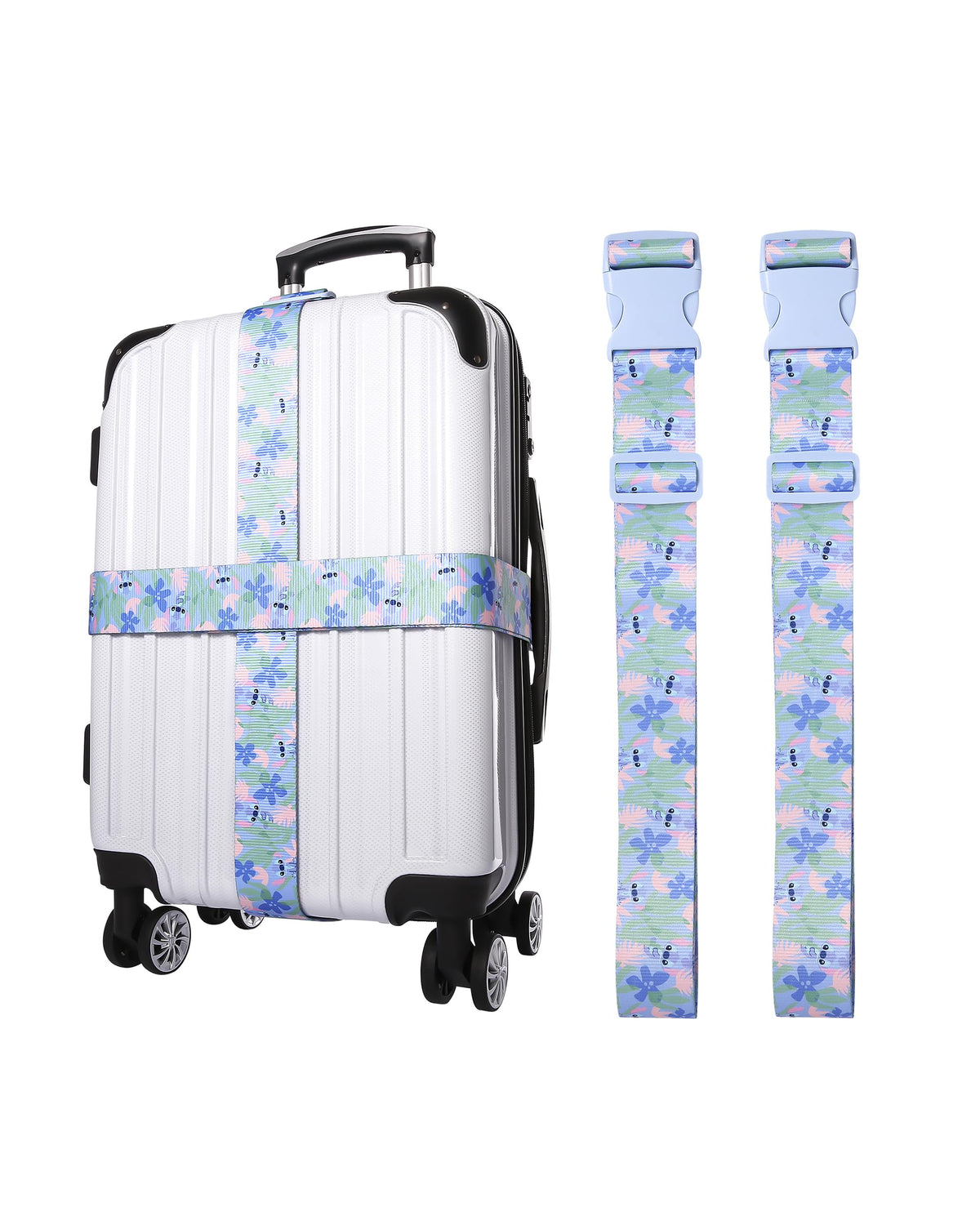 Disney Stitch Luggage Strap 2-Piece Set Officially Licensed, Adjustable Luggage Straps from 30'' to 72''
