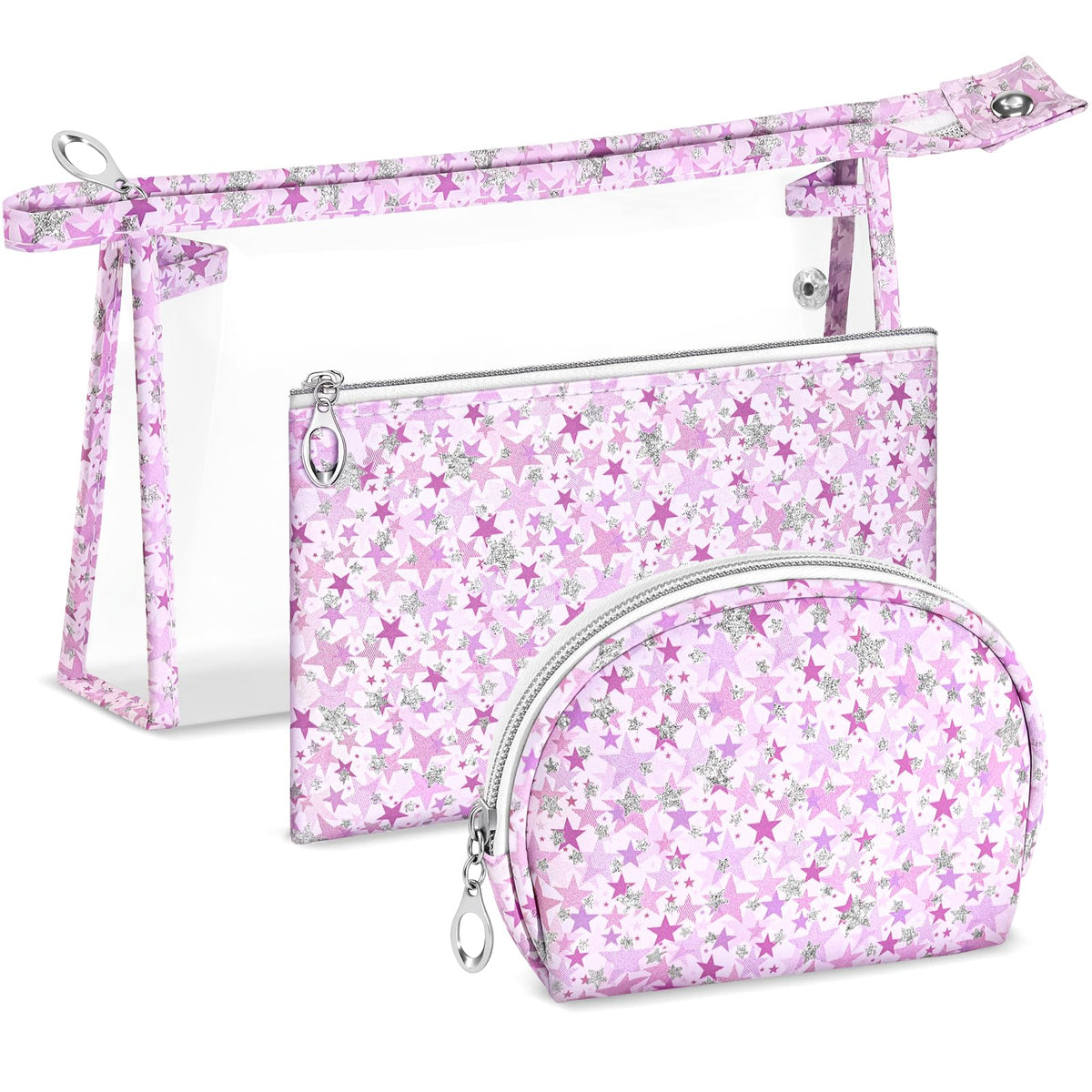 16 Pieces Clear Makeup Bags Bulk, TSA Approved Toiletry Bag for Travel, PVC Waterproof Cosmetic Pouches Clear Pouch with Zipper for Men and Women Carry-on Travel Essentials Cosmetic Bags (White-M)