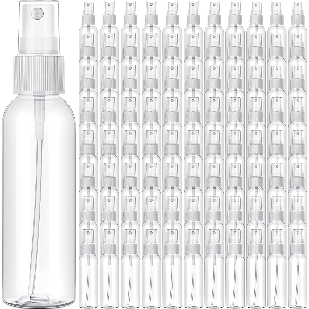 Nuogo 90 Pack 4 oz Plastic Mini Spray Bottles Refillable Travel Size, Amber