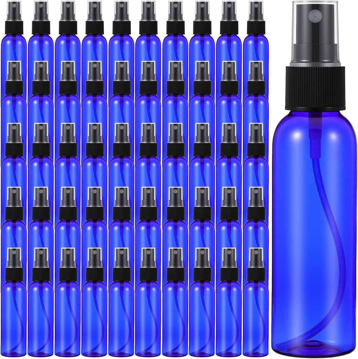 Lemecima 50 Pack 2 Oz Plastic Spray Bottles Reusable Mini Travel Size Perfume Refillable Mist Sprayer Empty Spritz Bottle for Household Use Essential Oil Cleaning