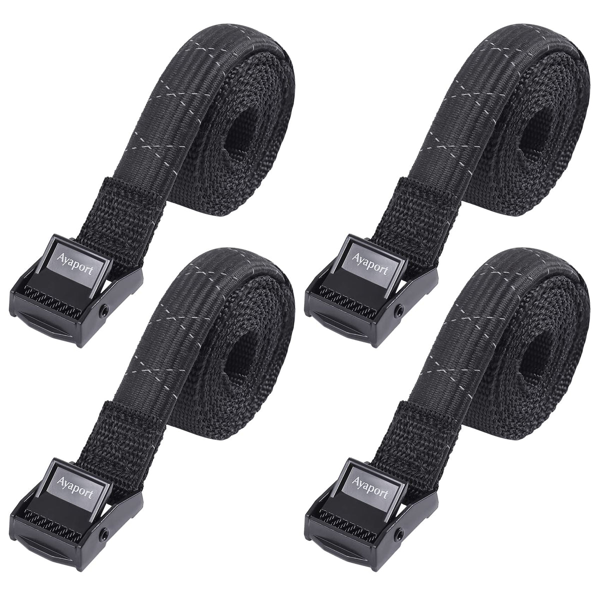Ayaport Adjustable Lashing Straps with Buckles 1.5" x 8', 4 Pack