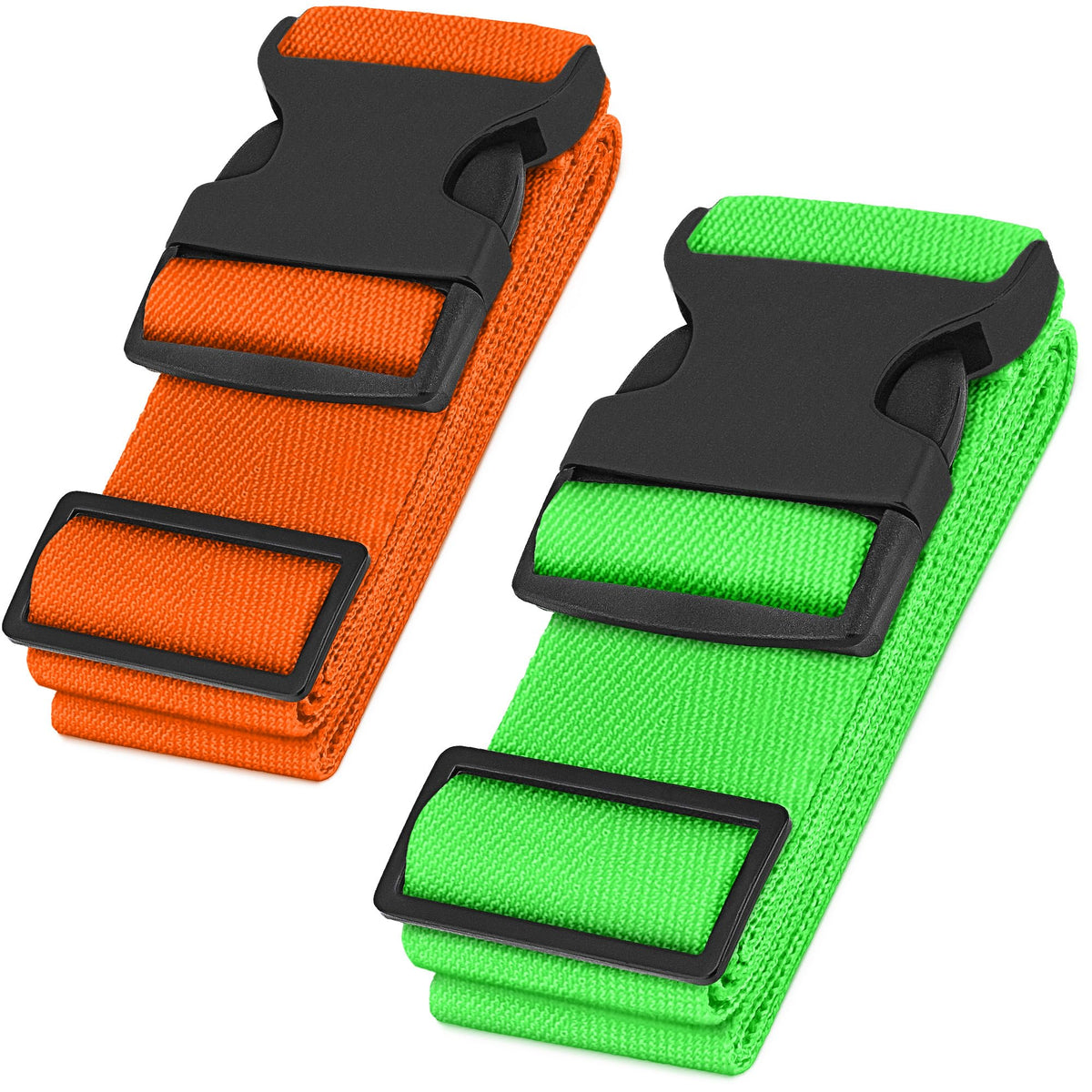 Hero Luggage Straps for Suitcases (2-Pack) Heavy-Duty Adjustable Luggage Belt with Duraflex Buckle & Built-in Luggage Tag – Checked Bag & Carry-on Travel Essentials