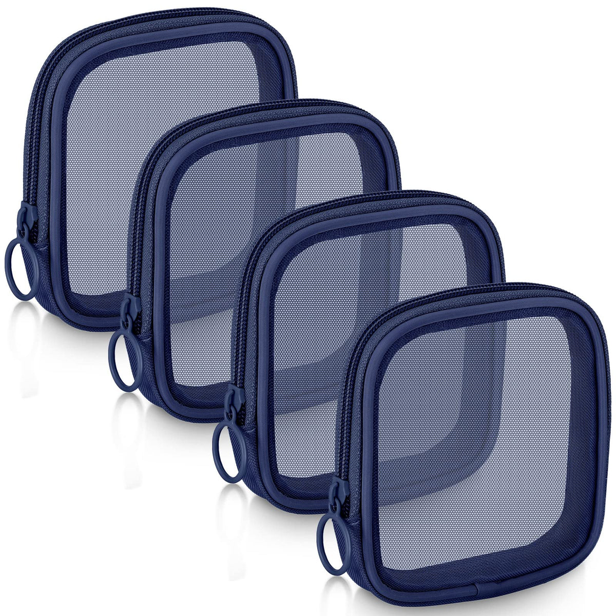 Weewooday 4Pcs Mesh Makeup Bag, Gray, Small, Large, Medium, Classic