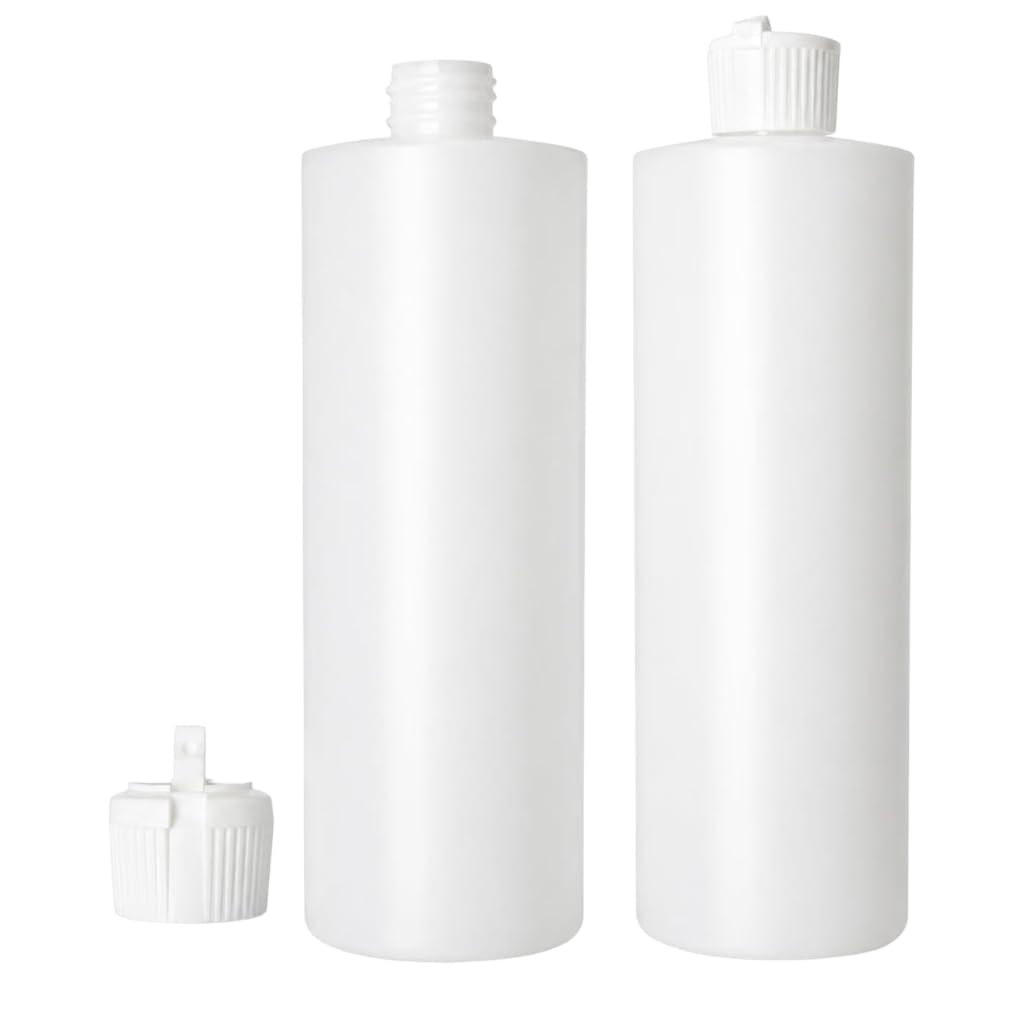 ONISAVINGS 8 Oz (Pack Of 6) Plastic Cylinder Bottles Flip Top Cap BPA-Free