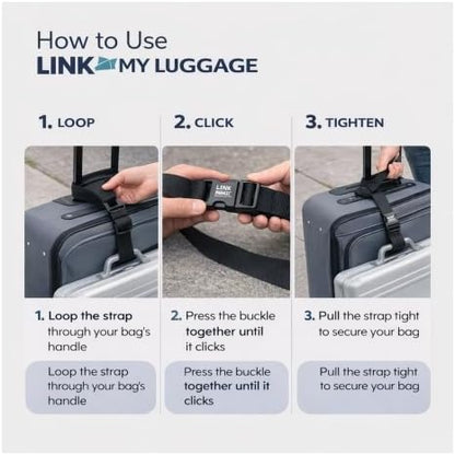 Travel Straps – Adjustable Luggage Straps for Suitcases, Heavy-Duty Buckle Belt to Secure & Connect Bags, Travel Accessories for Carry-Ons & Checked Luggage (2 Pack)