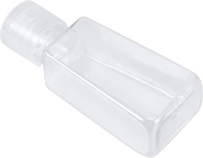 JAPCHET 100 PCS 1 oz Clear Plastic Travel Bottles with Flip Cap, Travel Size Refillable Flip Top Bottles, Small Portable Flip Cap Containers for Liquid, Lotion, Essential Oils, Shampoo and Toiletries