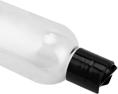 40 Pack 8 Oz Plastic Bottles with Disc Top Caps, Refillable Clear Travel Squeeze Lotion Bottles Containers with Black Bulk Disc Cap for Shampoo, Body Wash, Creams, Soap