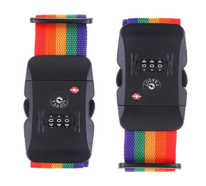 Travel Luggage Strap Adjustable Suitcase Packing Belt with TSA Combination Lock 2 Pack Red&Black 2P