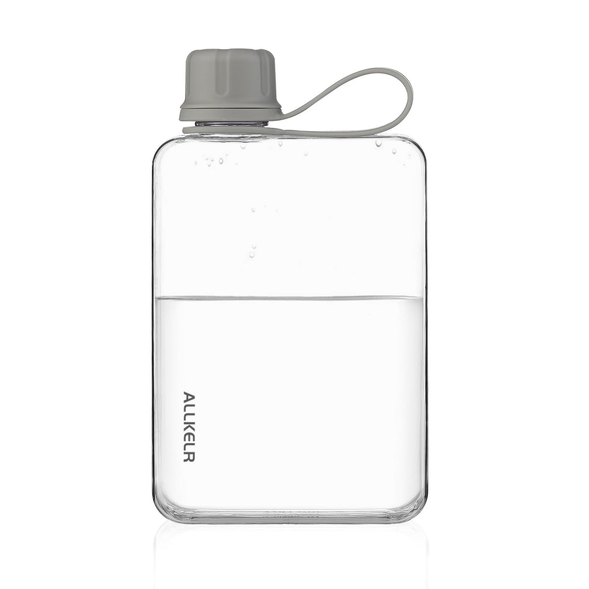 Portable Flat Water Bottle, 17 oz, White