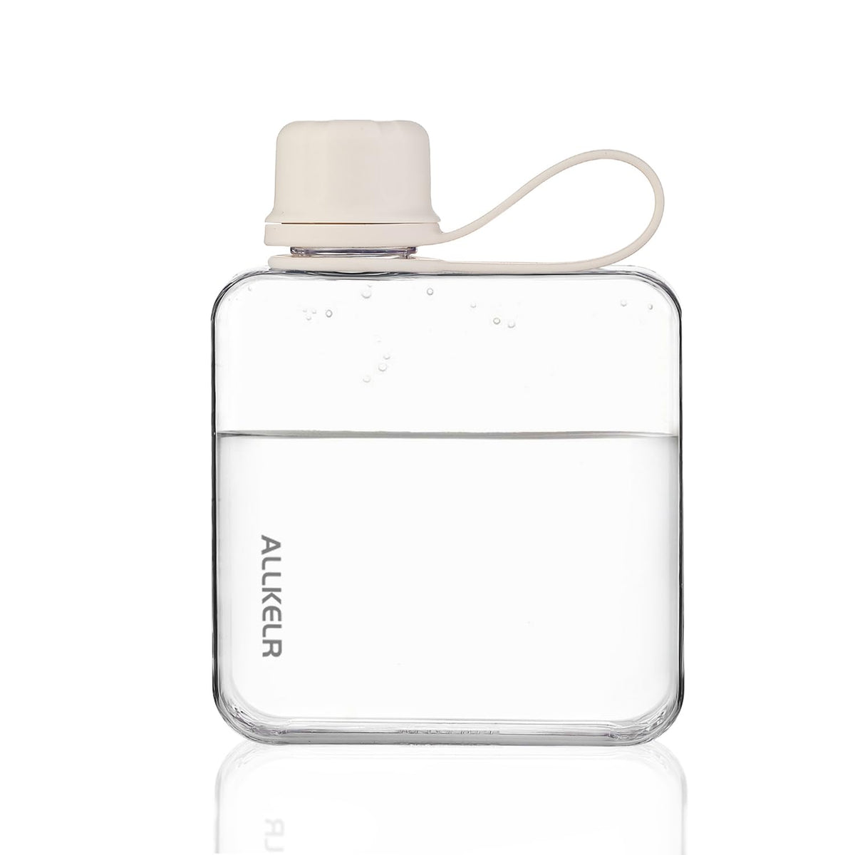 Portable Flat Water Bottle, 17 oz, White